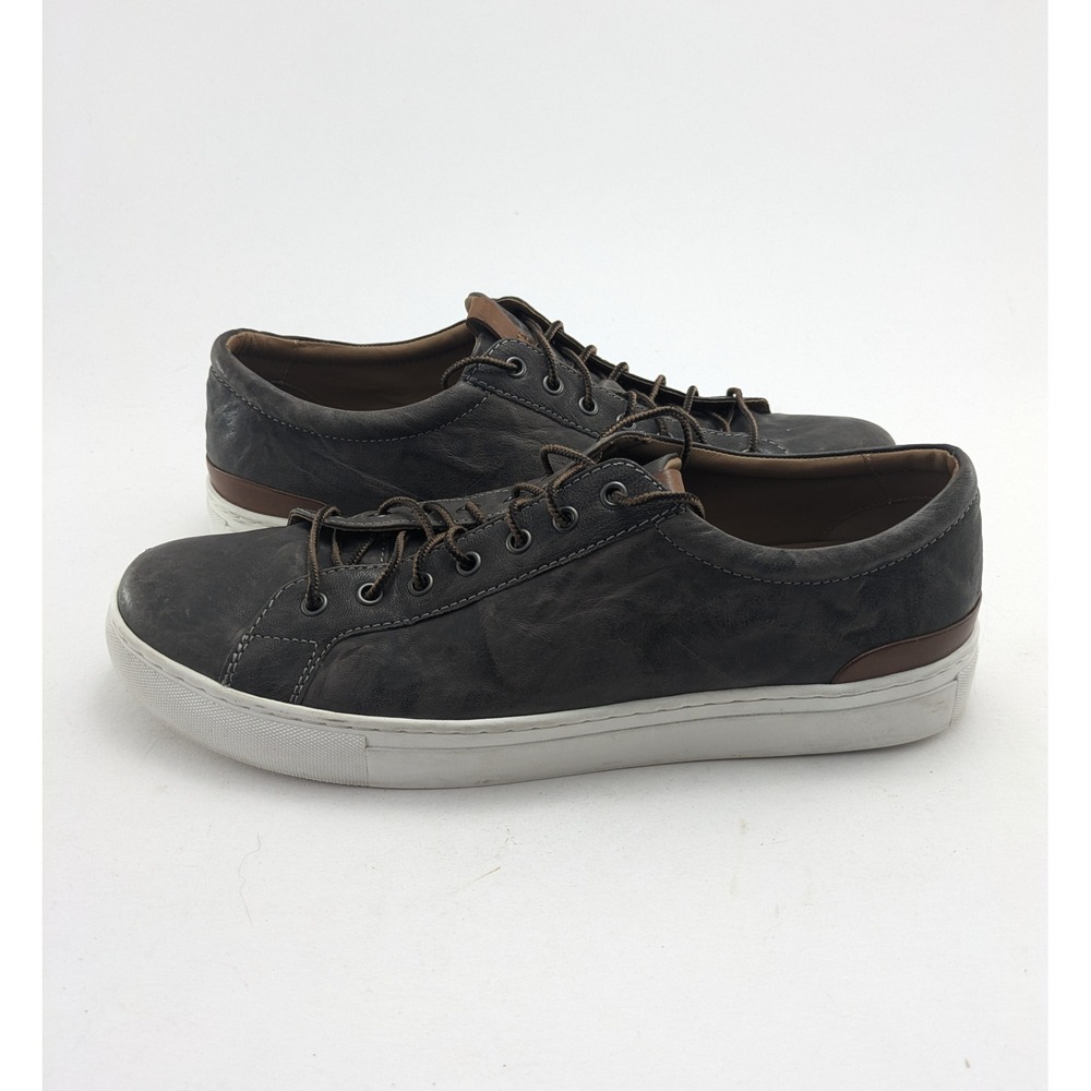 Mens Johnston & Murphy Banks Gray Italian Washed Sheepskin Shoes Size 13